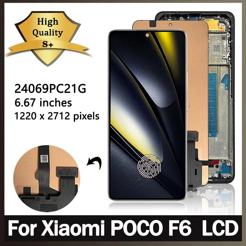 

6.67“Original AMOLED for Xiaomi Poco F6 lcd 24069PC21G display touch screen digitizer Assembly for xiaomi poco f6 lcd frame