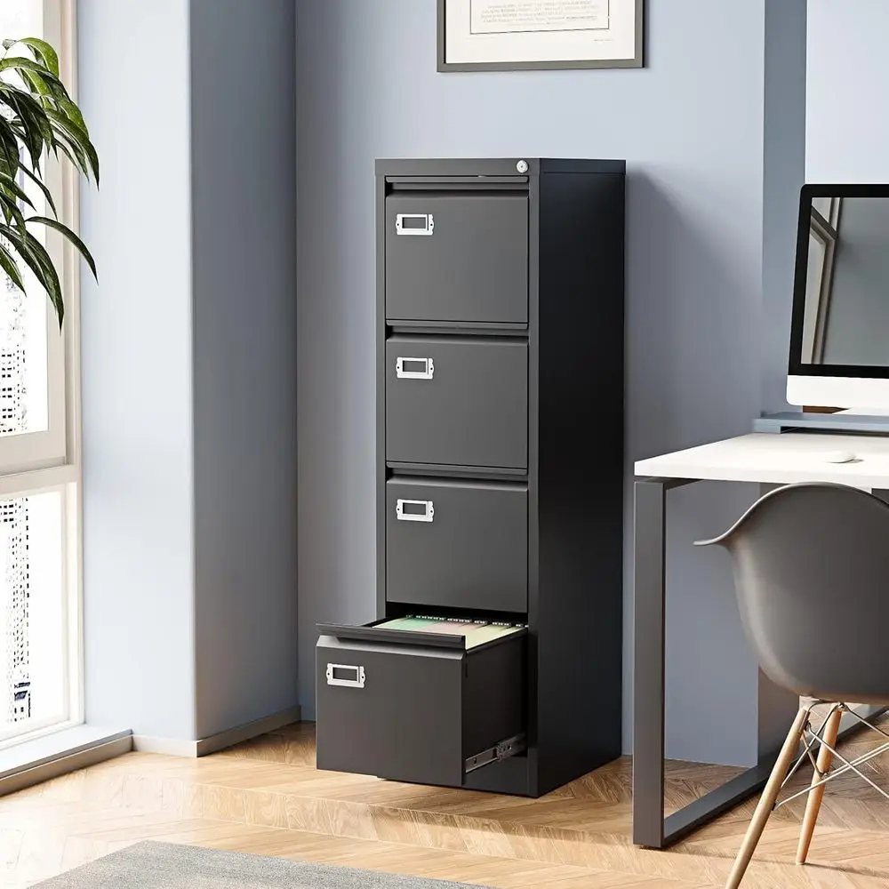 4-Drawer Cabinet, Iling Cabior Home Office, Storage Cabinet with Lock with Metal Veal, Cabinet with Locking, or A4 Legal/Letter, 15