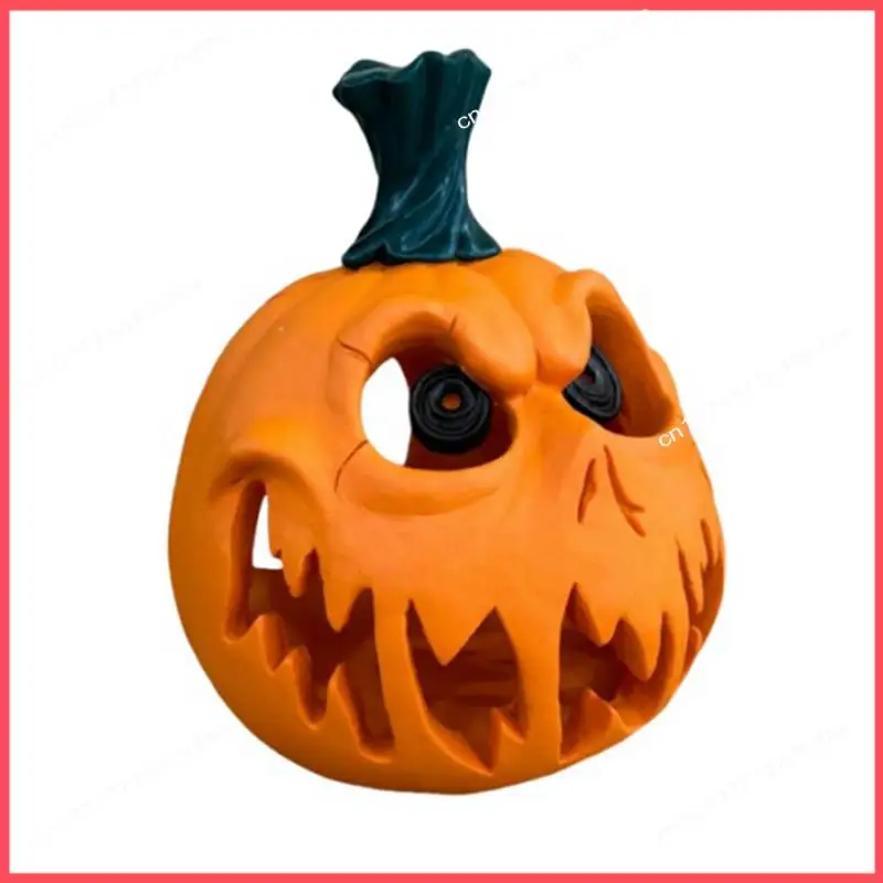 

B52C Halloween Pumpkin Resin Desktop Skull Ghost Festival Decoration Scene Decoration Hollow Big Pumpkin