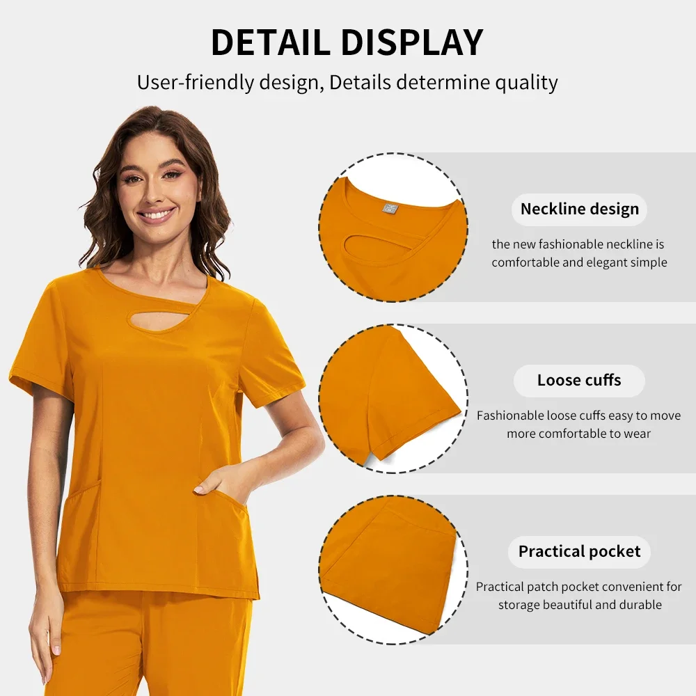 Ensemble d'uniforme de gommage, blouse de laboratoire, médecins, infirmières, personnel de soins infirmiers, uniformes de travail, doux et respirant, ensemble de vêtements de travail 2 pièces, gommages pour femmes, haut et pantalon