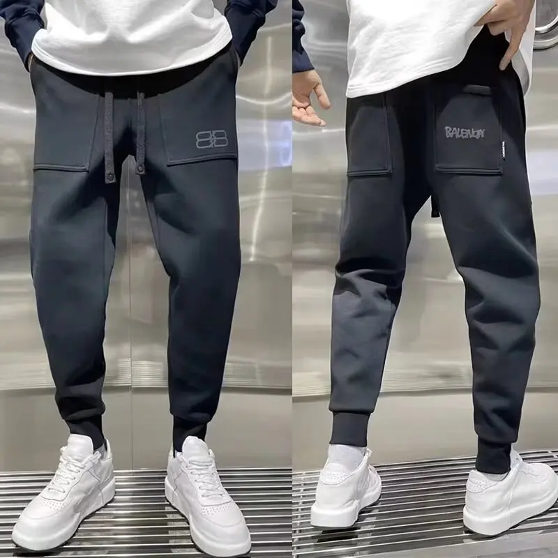 

2024 Trendy Jeans Men's Loose-fit Elastic Waist Harem Pants Versatile Pants Korean Trend Simplicity Haren Pants y2k clothes