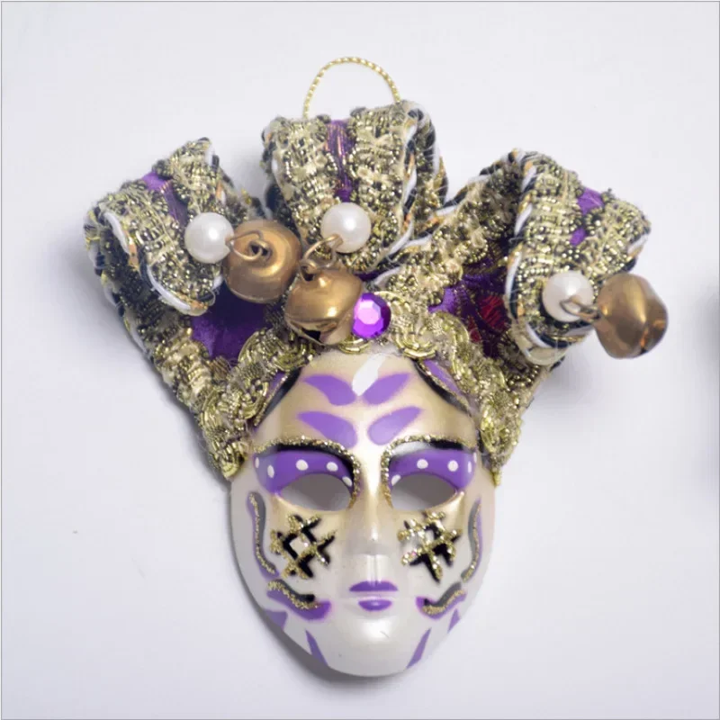 6 Pcs Set Venetian Mask Pendant Carnival Mask Fridge Magnets 3D Hanging Ornament Home Kitchen Decor Mardi Gras Party Accessories