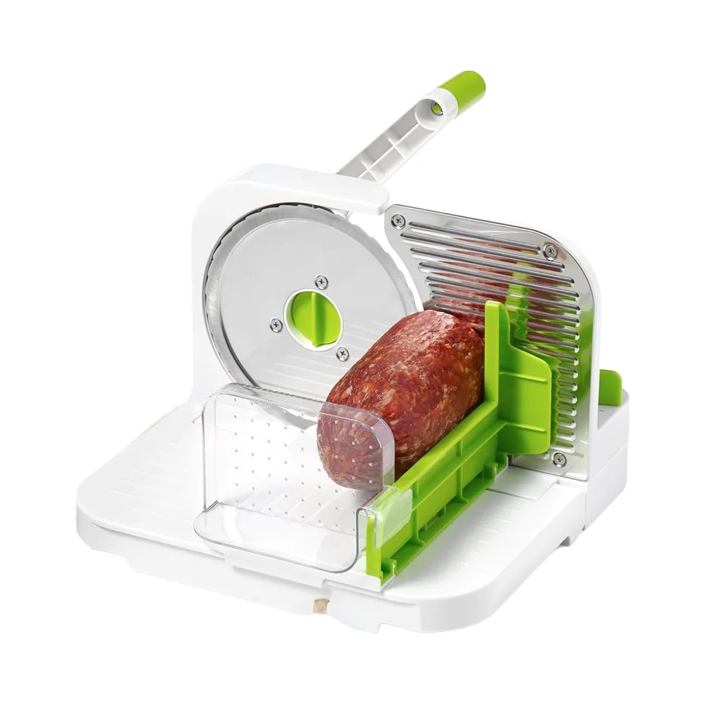 Adjustable Thickness Stainless Steel Deli Slicer Bread and Pastry Baking Tools with Easy Storage Knob