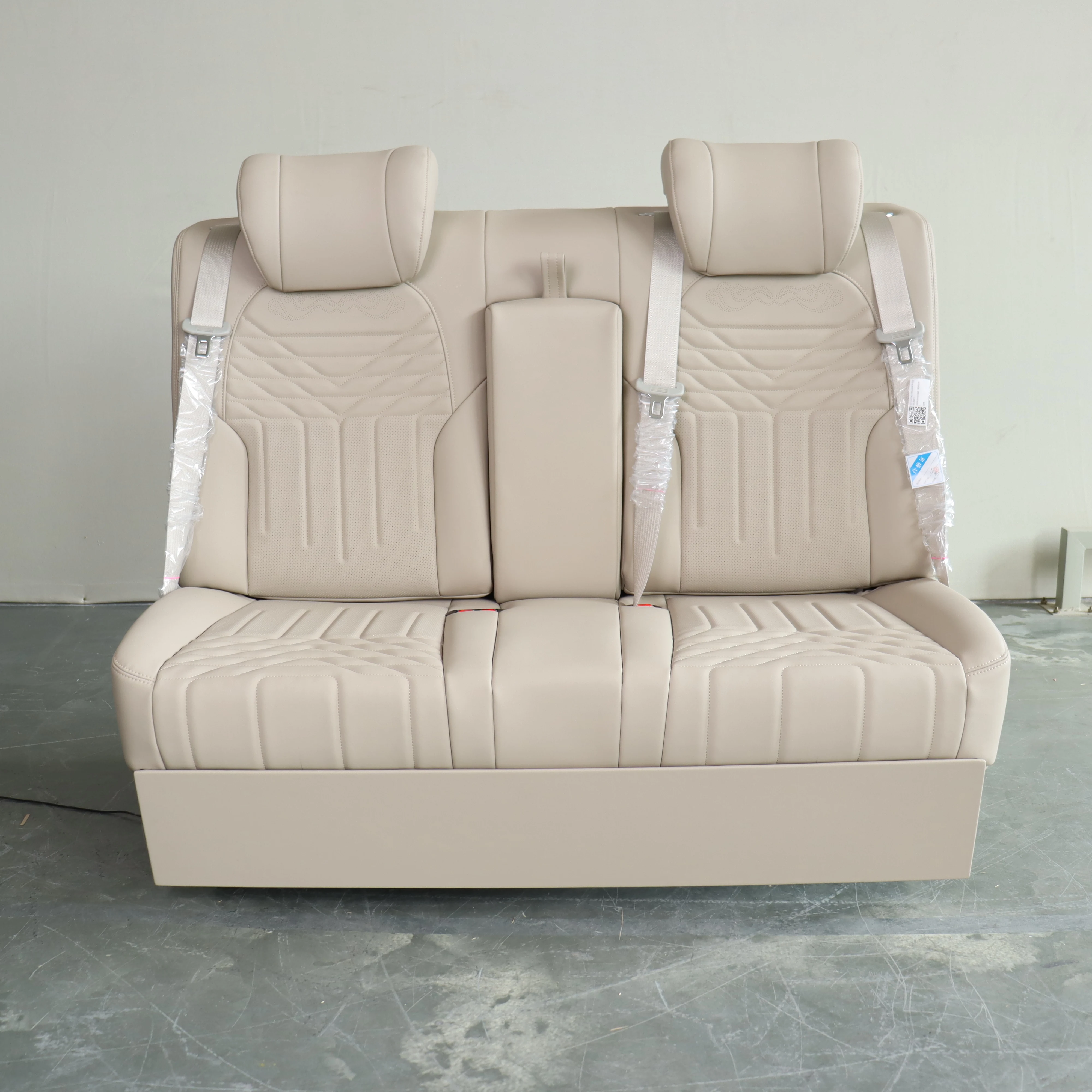 

Luxury Bench Seat for Three Modified Car Seats with Optional Rear Features for Camper RV Van Bus