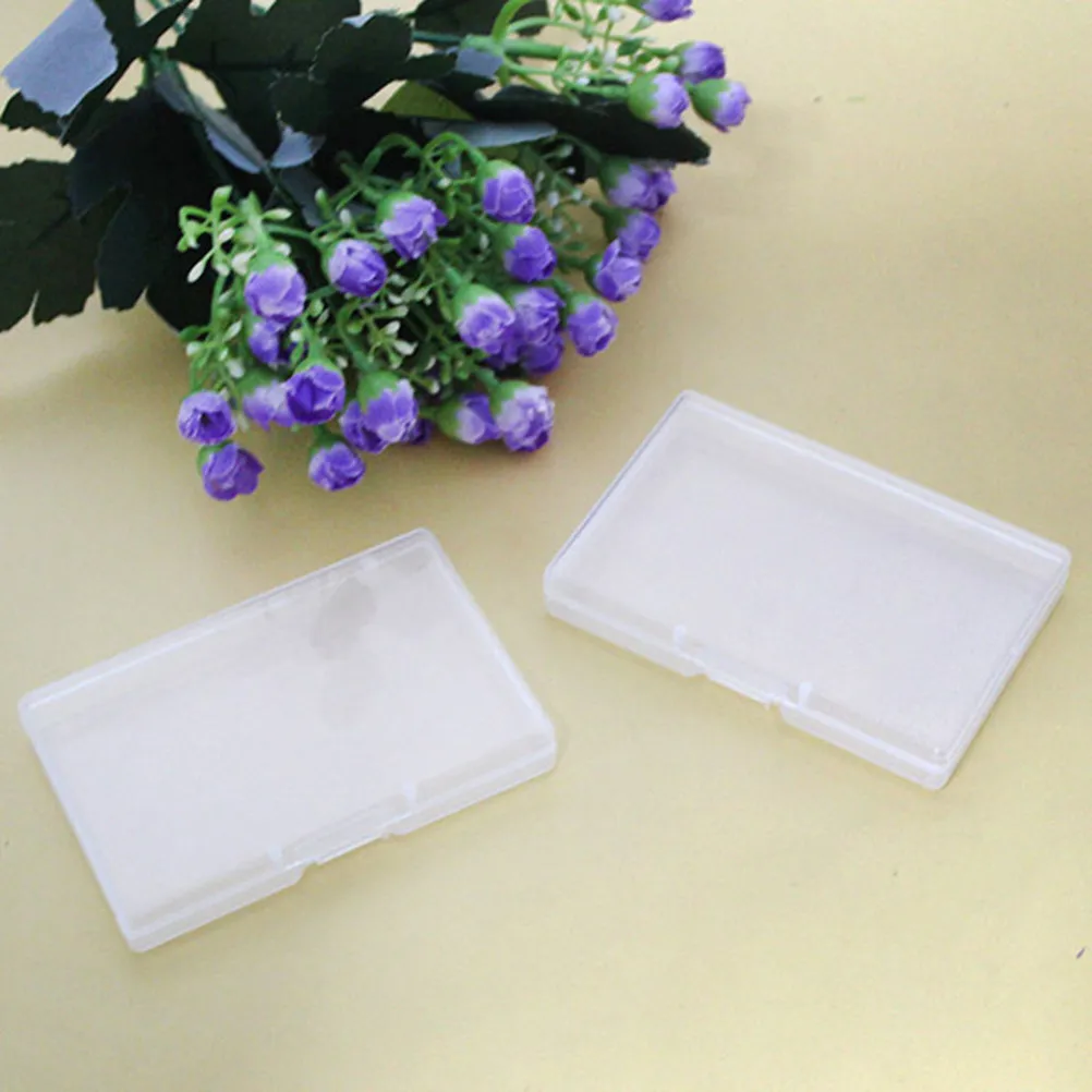 2Pcs Elegant Plastic Business Card Holder Compact Name Organizer for Id Credit Cards Portable Handbag Gift