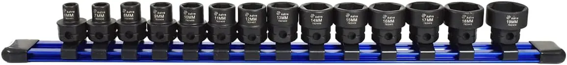 

3/8" Drive Low Profile Nano Impact Sockets Set, 14-Piece Metric, 35% Shorter for Tight Spaces