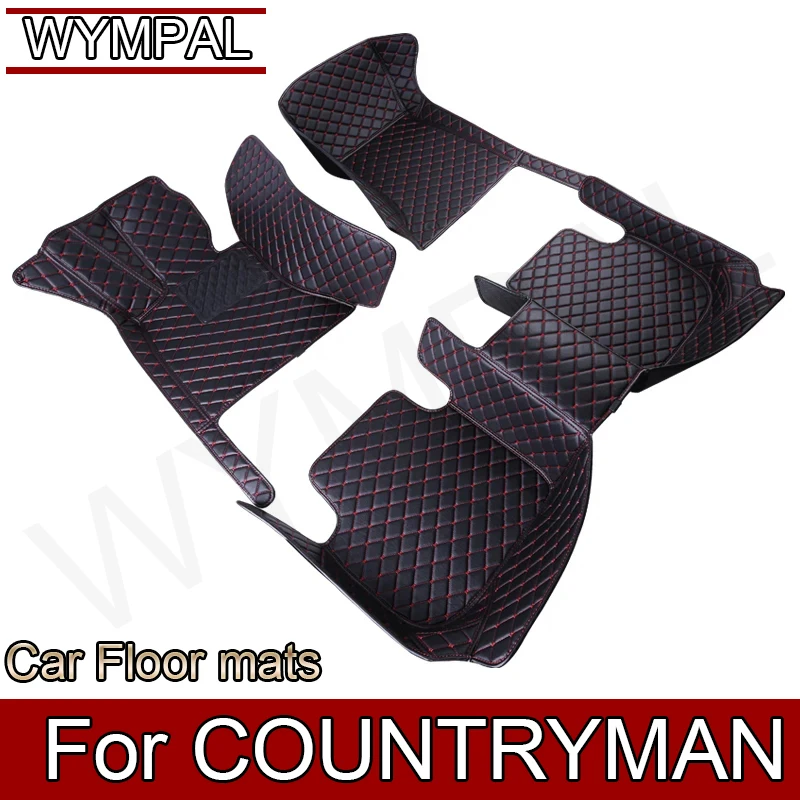 Custom Car Floor Mats for MINI COUNTRYMAN F60 5 Seat 2017-2021 Year Eco-friendly Leather Car Accessories Interior Details