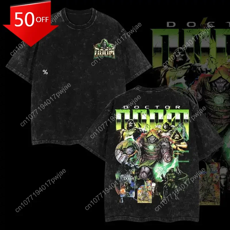 

Marvel Retro Vintage Dr. Doom T-Shirt 100% Premium Cotton Oversized Relaxed Fit S-5XL Menswear American-Made Classic Look
