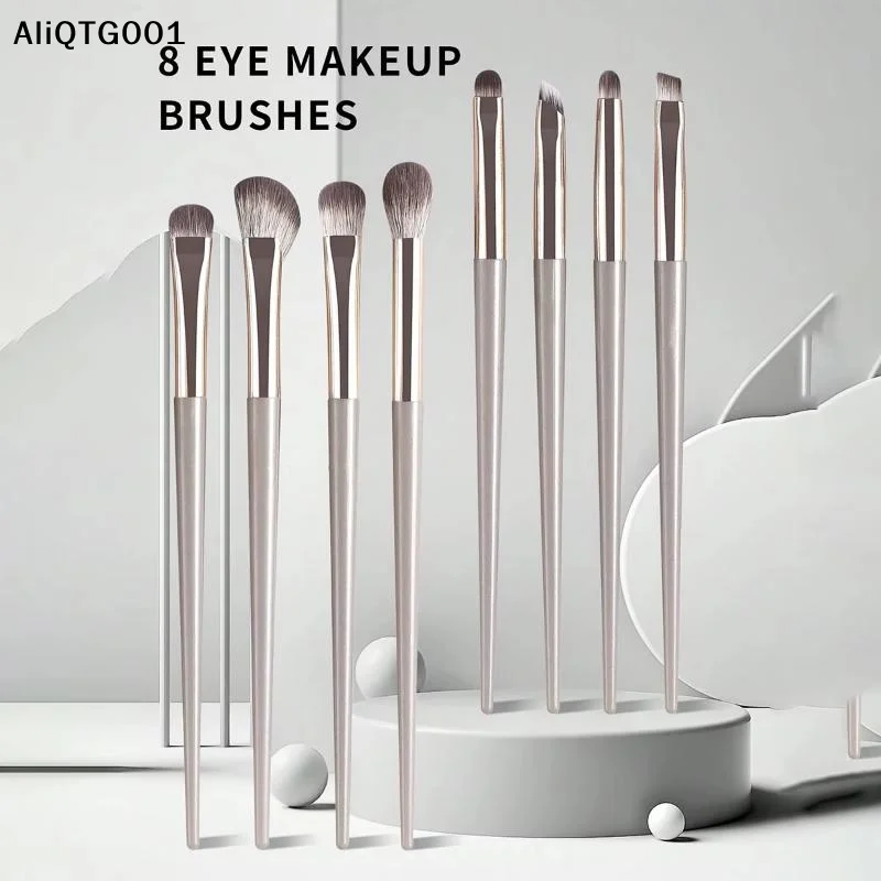 Ensemble de 8 pinceaux de maquillage pour les yeux, pinceaux à paupières ultra doux, pinceau pour eye-liner, outil pour une application lisse, kit de maquillage