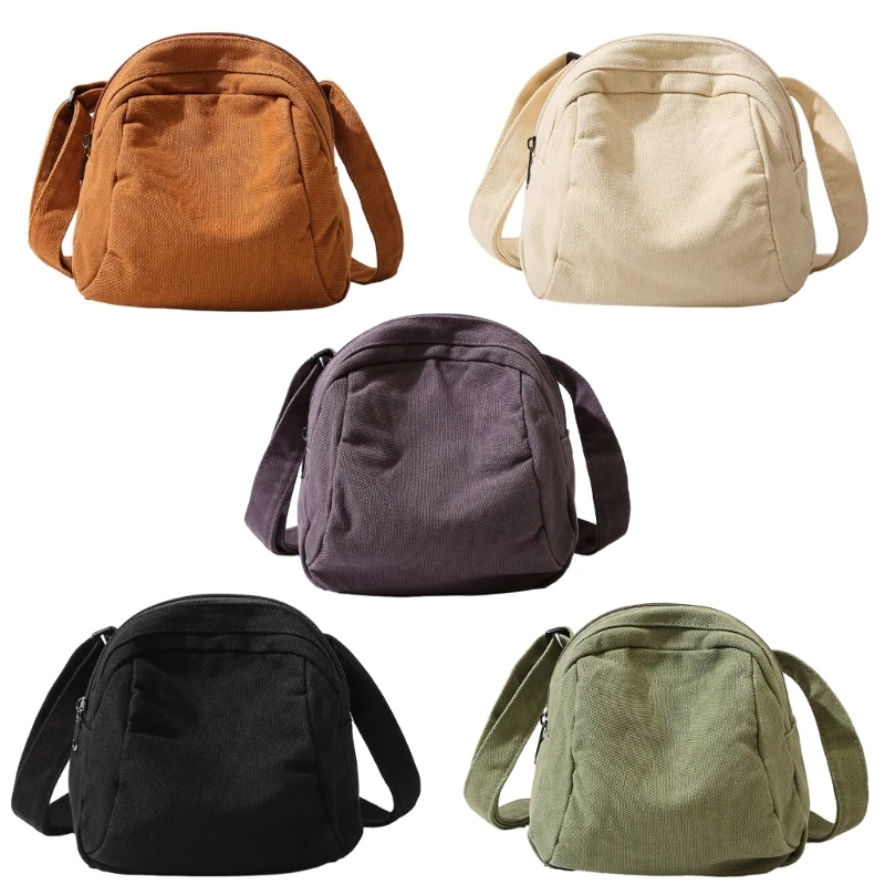 

E74B Round Shoulder Bag with Mobile Phone Pocket Compact and Versatile Women's Crossbody Pack for Travel and Shopping