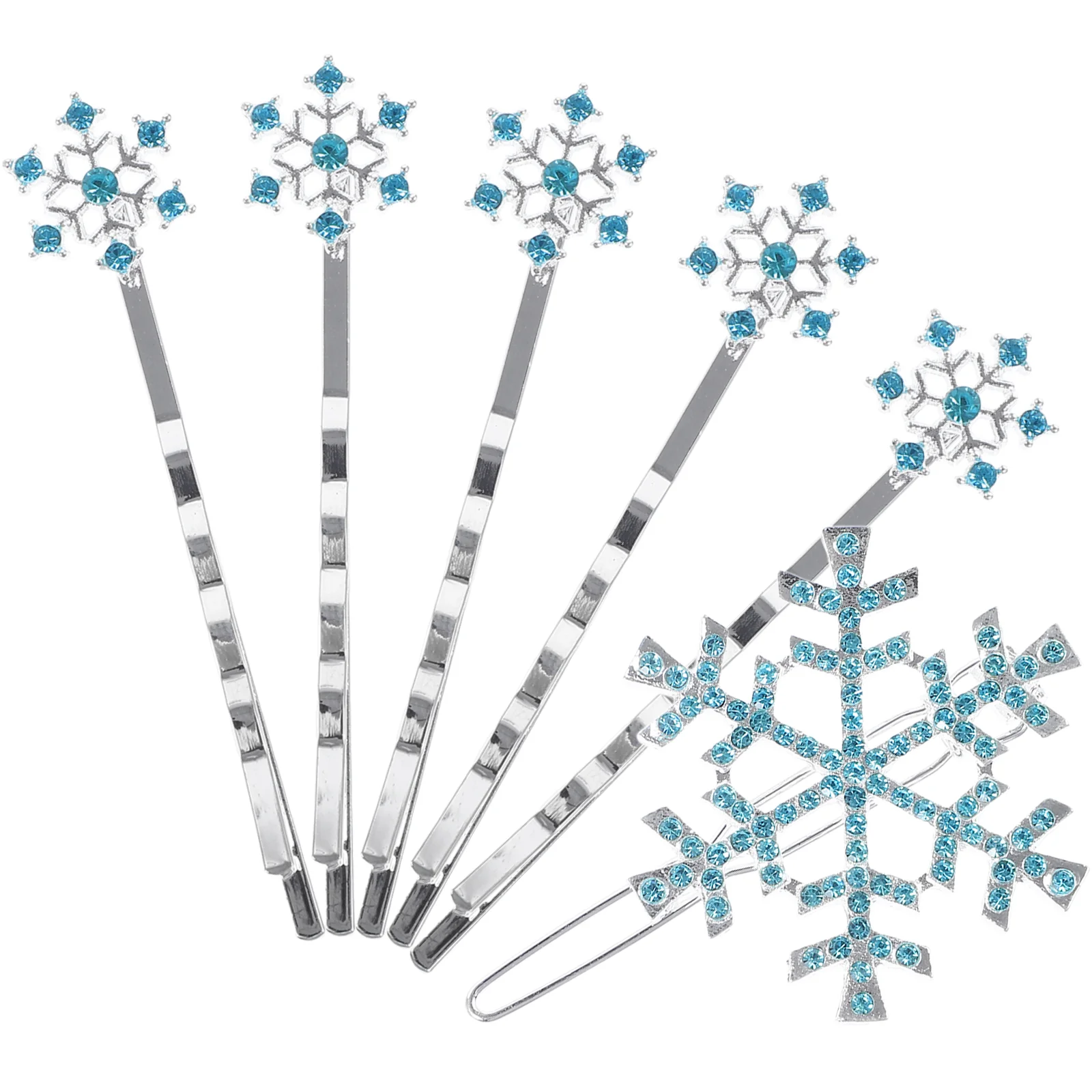 

6 Pcs Snowflake Hair Bobby Pins Gemstones for Kids Children Clips Baby Barrettes