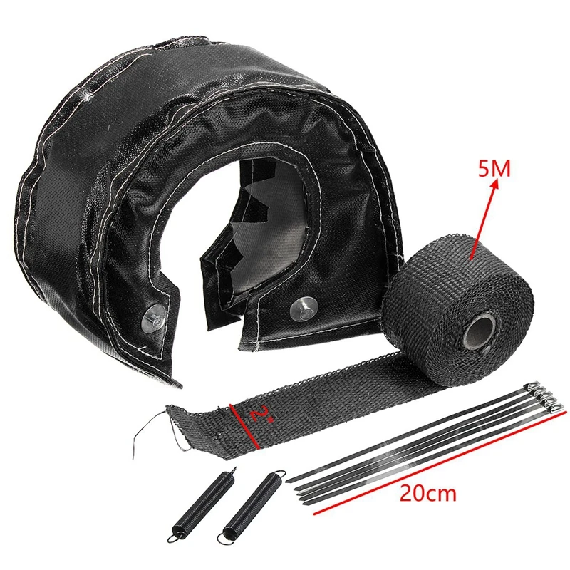 

Термоизоляционный чехол T3 Racing для турбокомпрессора + обмотка для выпускного коллектора и даунпайпа, красный/черный/синий/титановый, для турбокомпрессоров