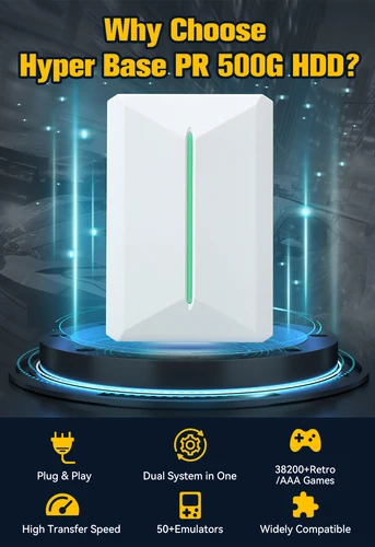 Imagen 2 del producto Consola de juegos Retrobat & Playnite, HDD para juegos de 500GB para PS3/PS2/Switch/Wii/WiiU para PC/portátil con más de 38200 juegos Retro/AAA/PC