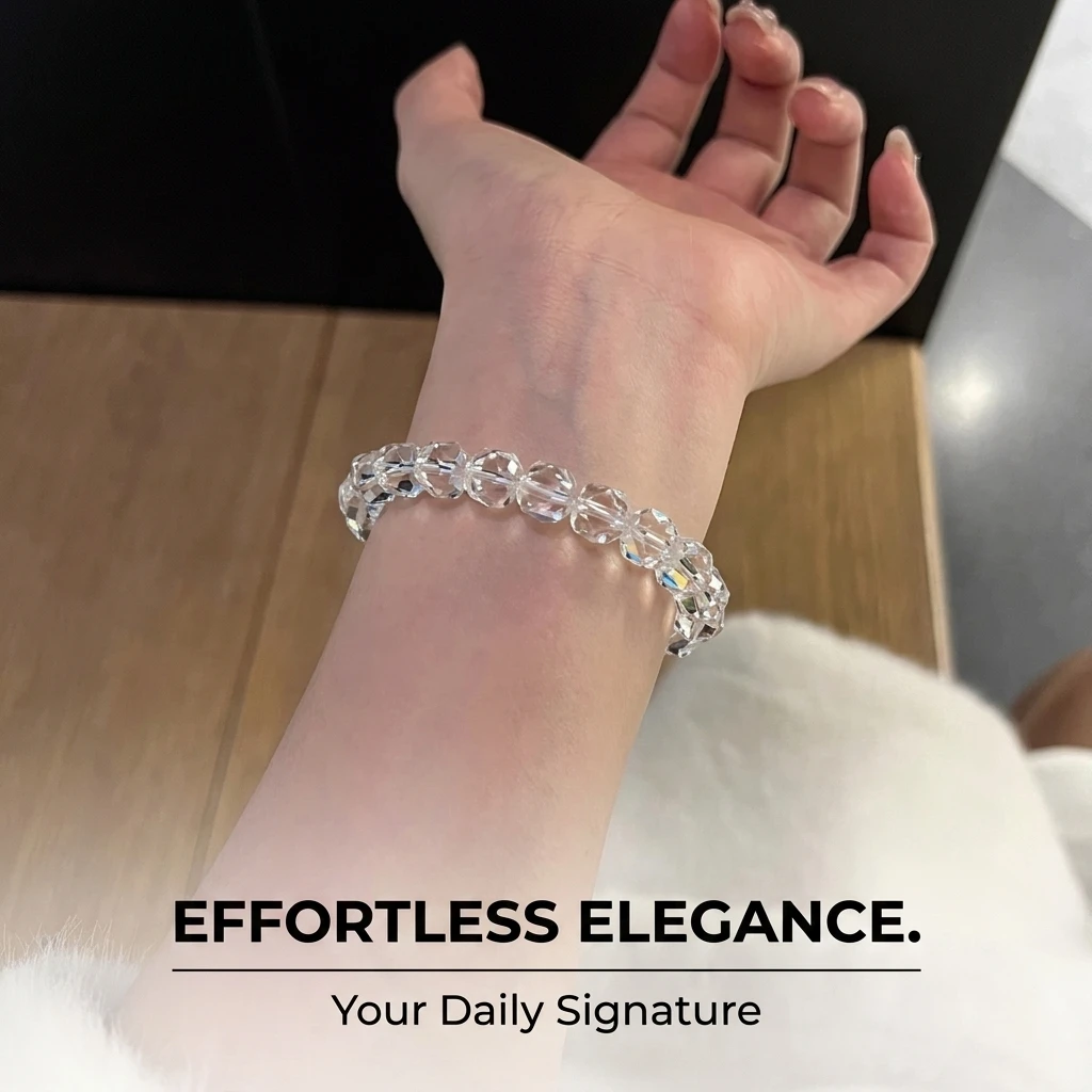 Natural Chakra Stone White Crystal Bracelets Clear Quartz Multi Shape Beaded Bracelet Men Women Best Gift for Family Friends