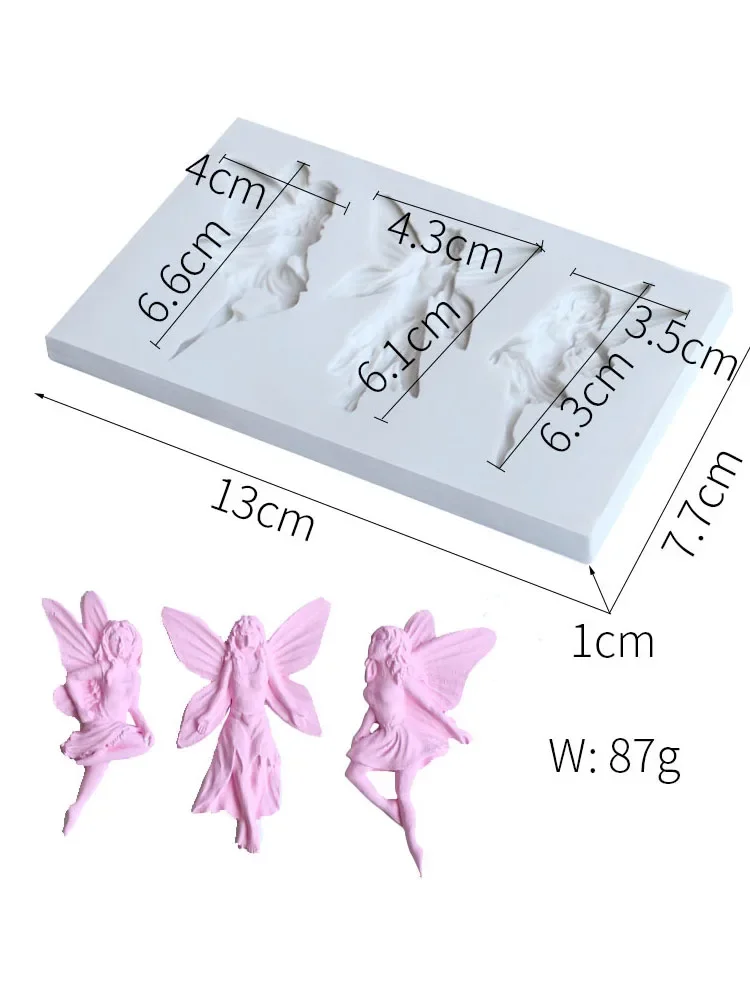 3D Little Fairy Shape Silicone Fondant Mold Kitchen DIY Cake Baking Decoration Candy Dessert Chocolate Mould Clay Plaster Tool