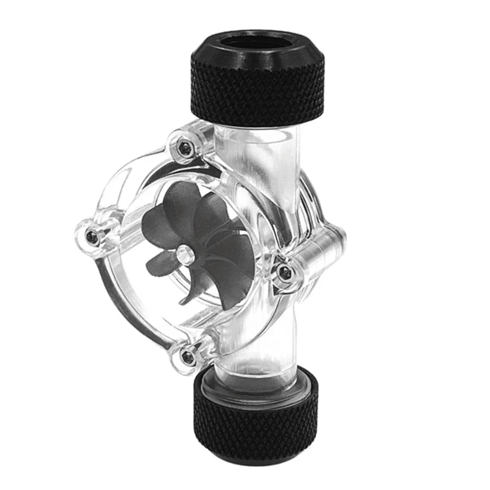 Medidor de fluxo de água com design de 8 impulsores Configuração de resfriamento de computador Impulsor preto Tamanho compacto Fácil de instalar G1 Rosca de 4 polegadas