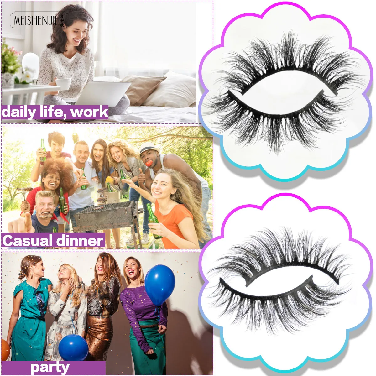 Eyelashes 3/21 Pairs 3D Faux Mink Lashes Fluffy Soft Natural long False Eyelashes Curly lashes wholesale Reusable eye lashes