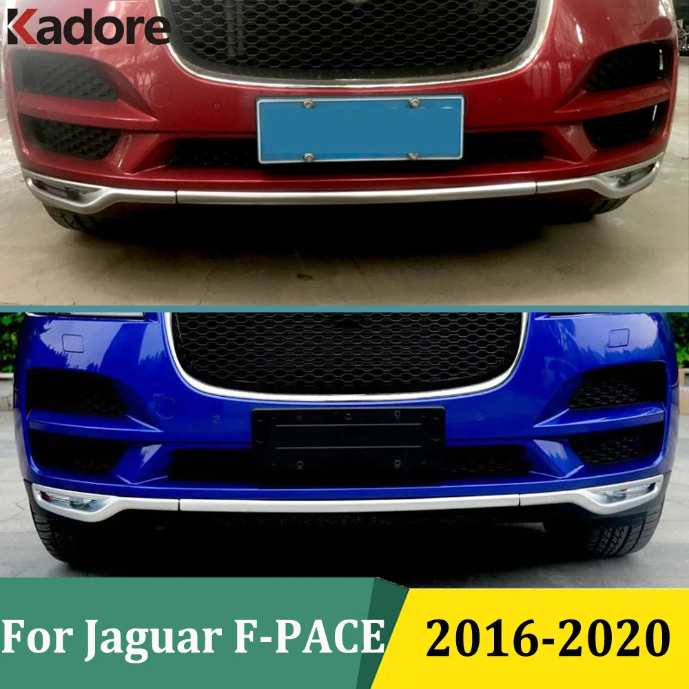 

For Jaguar F-PACE 2016 2017 2018 2019 2020 Front Bottom Bumper Cover Plate Protective Strips Car Exterior Accessories