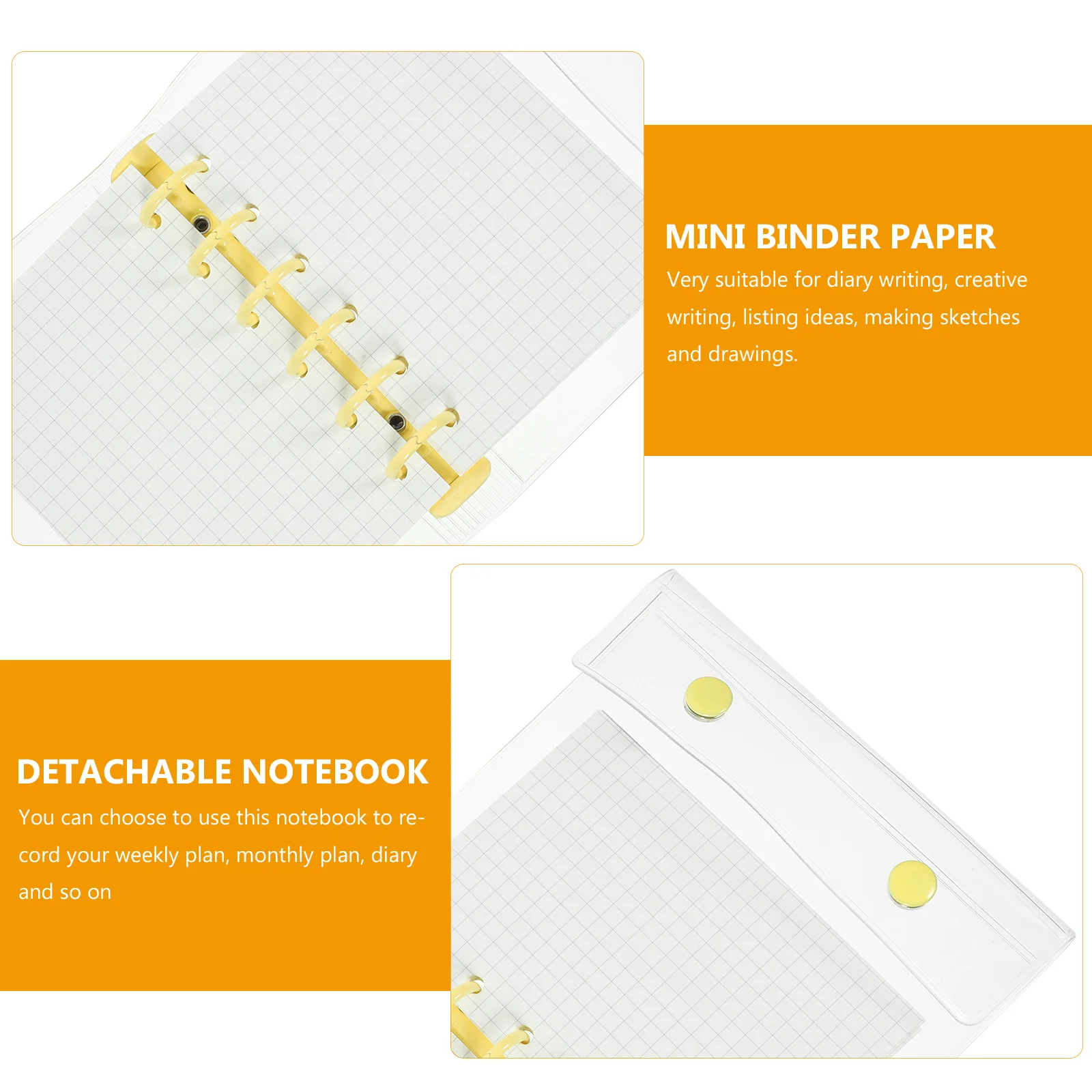 Mini fichário pequenos blocos de notas em branco scrapbook espiral caderno elegante destacável viagem