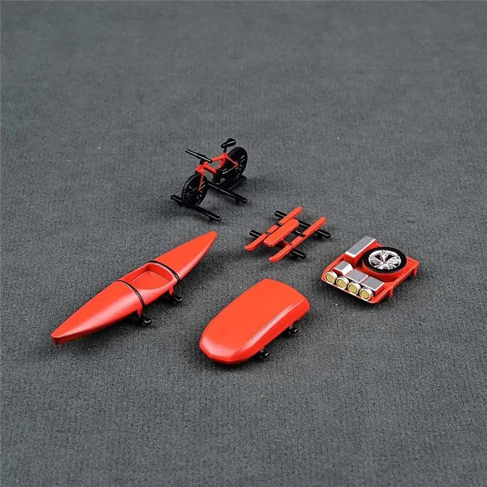Modello in scala 1:64 Giocattoli sul tetto dell'auto Viaggio Serie fuoristrada Bicicletta Kayak 1/64 Accessori sul tetto dell'auto Miniature in plastica
