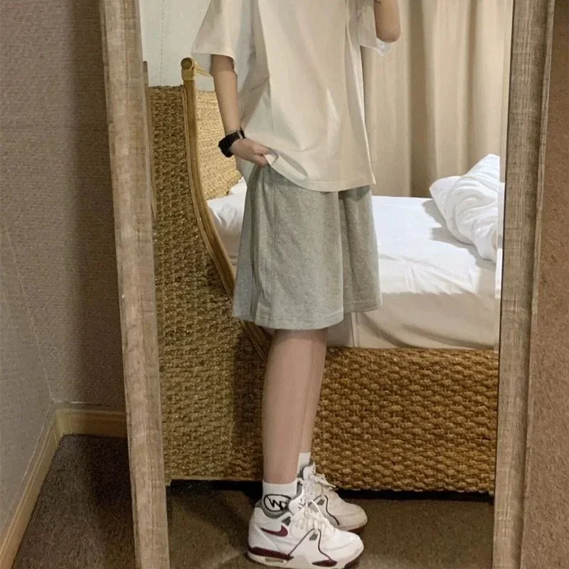 شورت نسائي قطني لعام 2025 ، شورت صيفي غير رسمي بجيوب سادة شورت عالي الخصر فضفاض للفتيات شورت نسائي ناعم ورائع #5