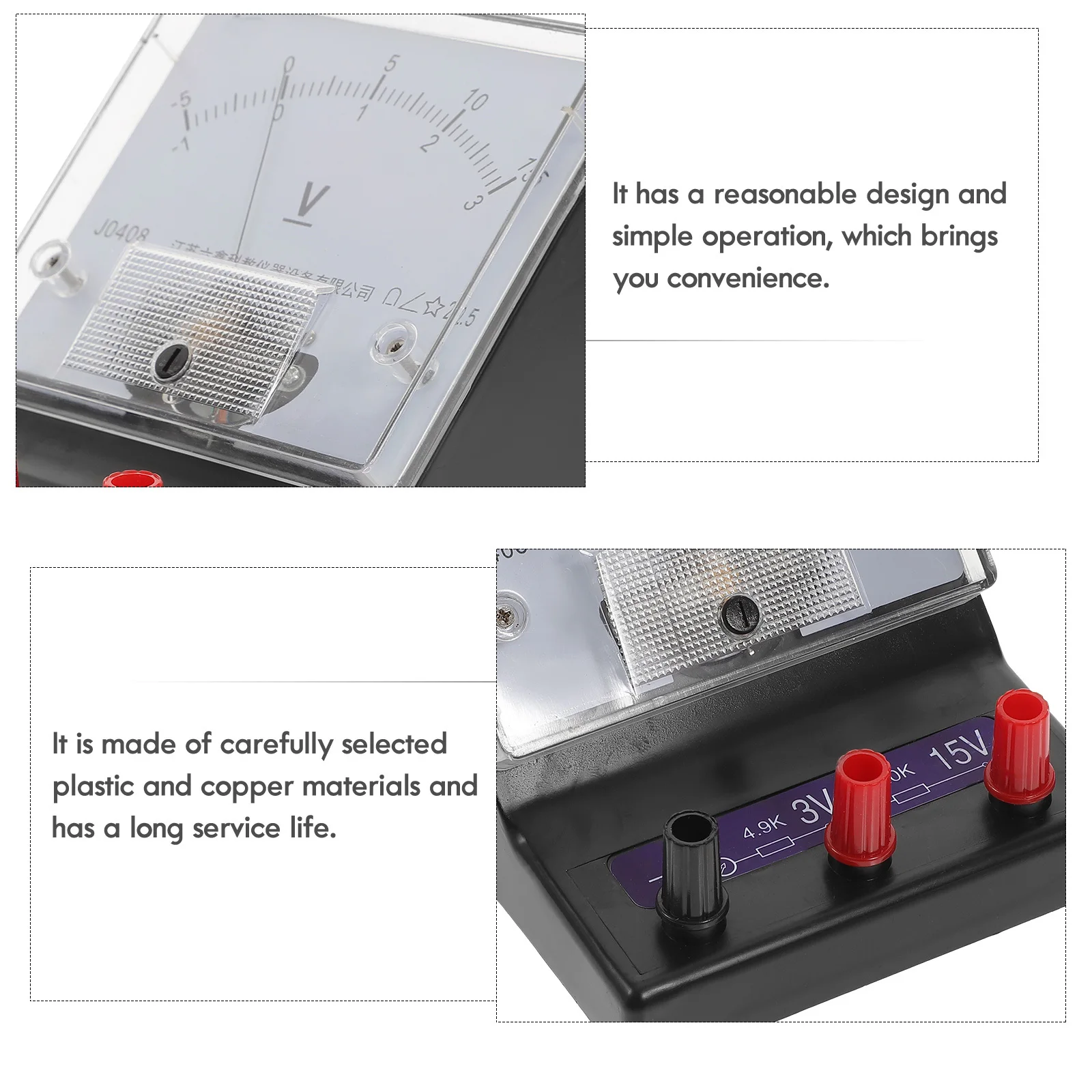 

1pc Voltmeter Science Equipment For Physics Teaching Laboratory Home School Student Training Apparatus Experiment Tool