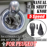 Manual 5 Speed Car Gear Shift Knob For Peugeot 307 206 207 406 5008 3008 For Citroen C2 C3 C4 Sega Triumph Senna Elysee Picasso