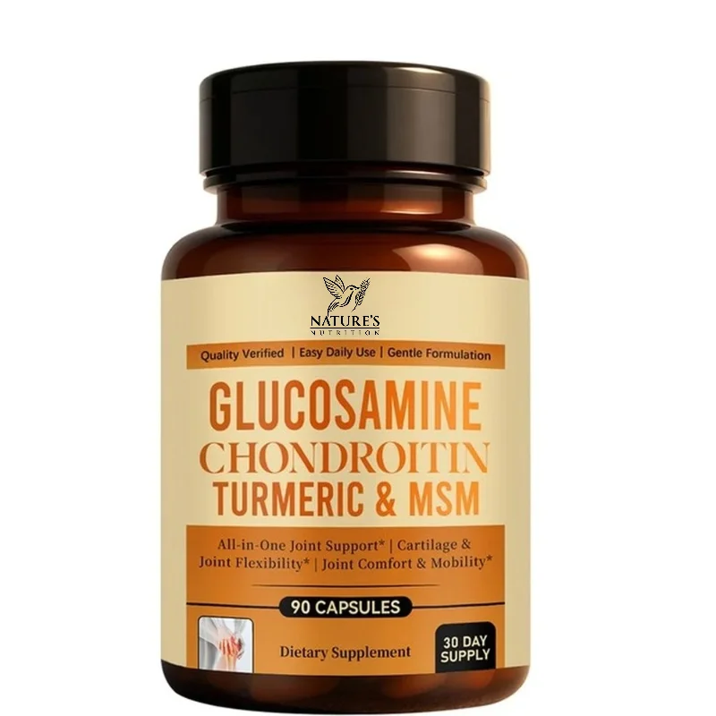 Docteat Glucosamine Chondroitin Capsules 90 Ct with MSM Turmeric Boswellia Joint Support for Flexible Movement & Daily Comfort