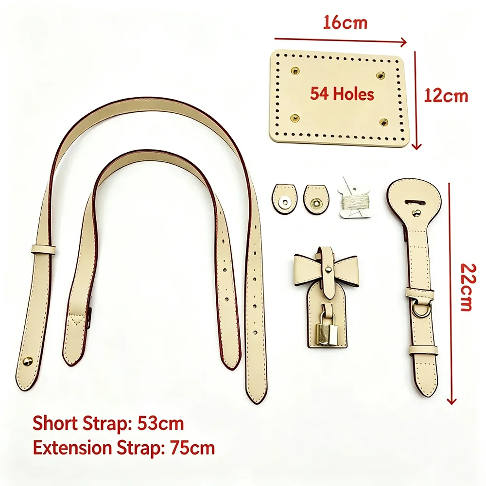 DIY Crochet Bag Making Kit Bag Base Bottom with Handle Extension Shoulder Straps Hardware Accessories for Knitting Tote Handbag