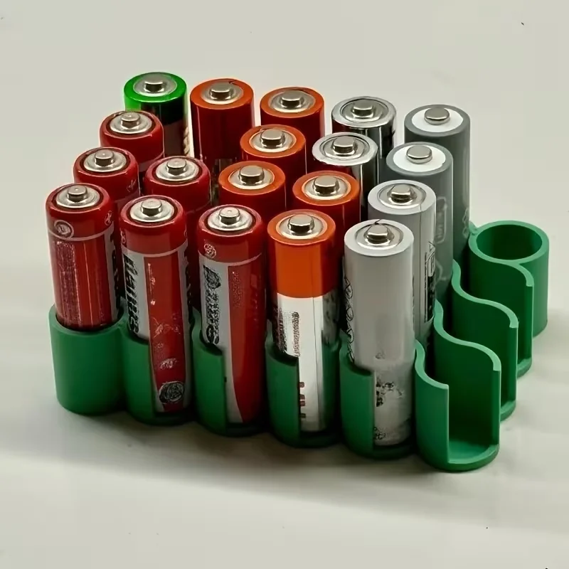 Creative Battery Organizer Box For AA AAA Batteries 24pcs Set Stylish Tidy Storage Solution Home Office Desk Travel