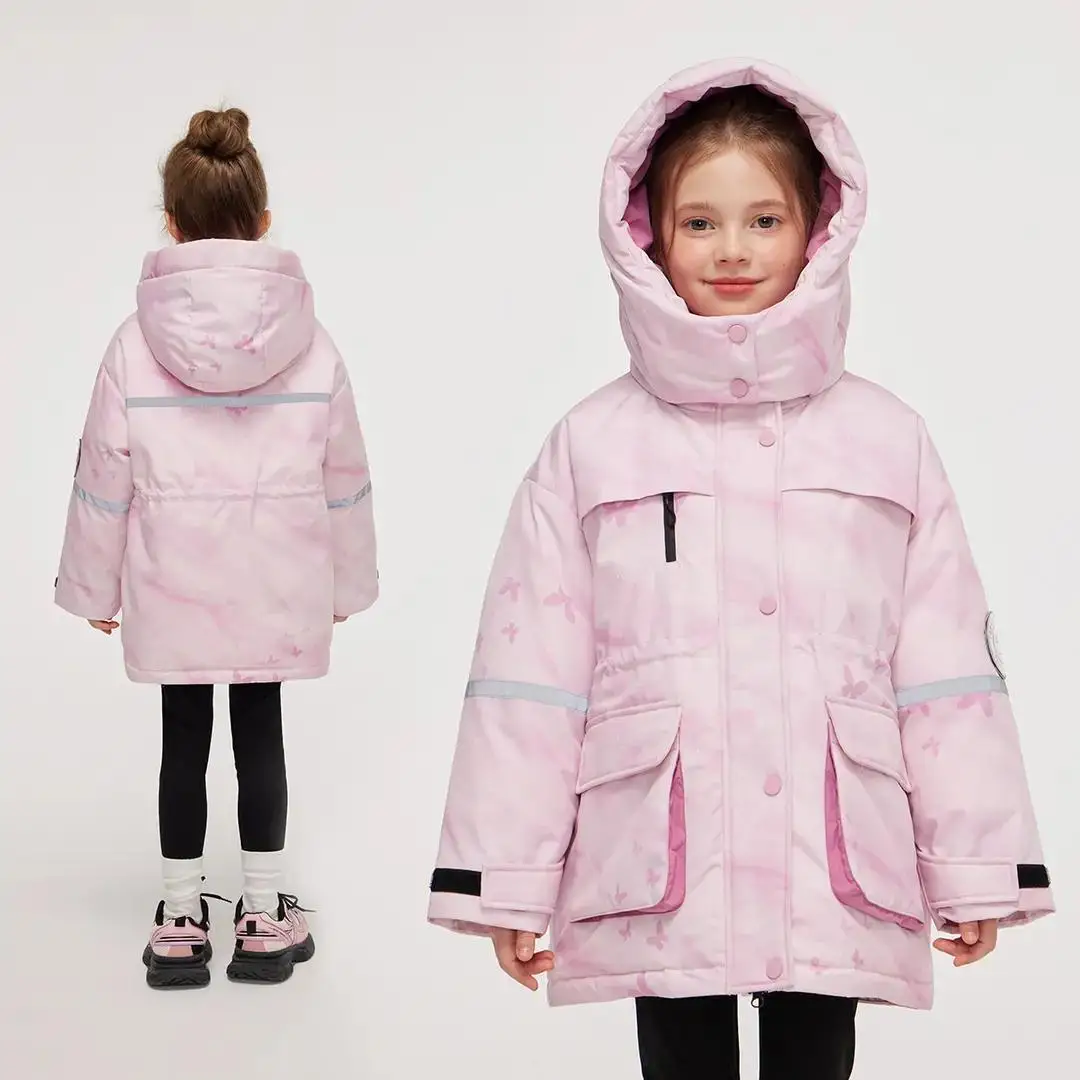 

Jacket For Girls Winter Outerwear Kids Parka Snowsuit Fashion Bright Waterproof Outdoor Clothes For Children Winter Coat