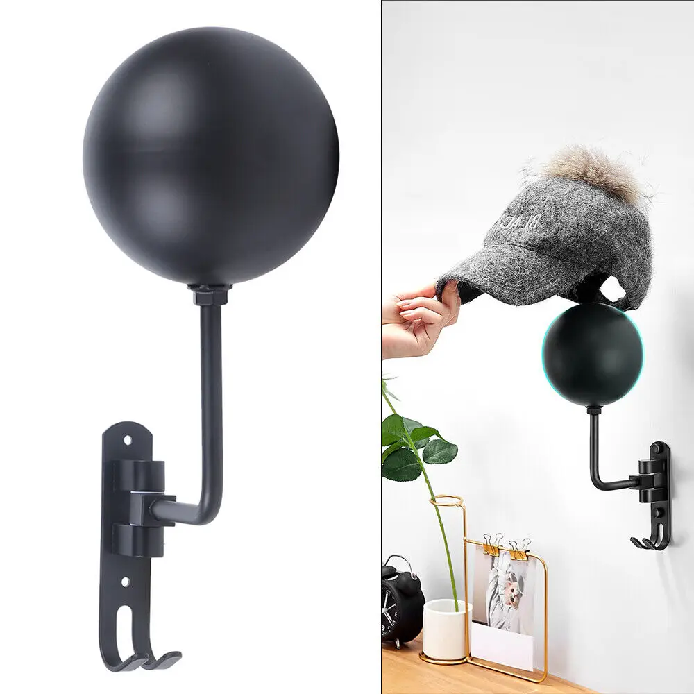 Wall Mount Motorcycle Helmet Stand Bedroom Hat Rack Storage Display Hook Holder