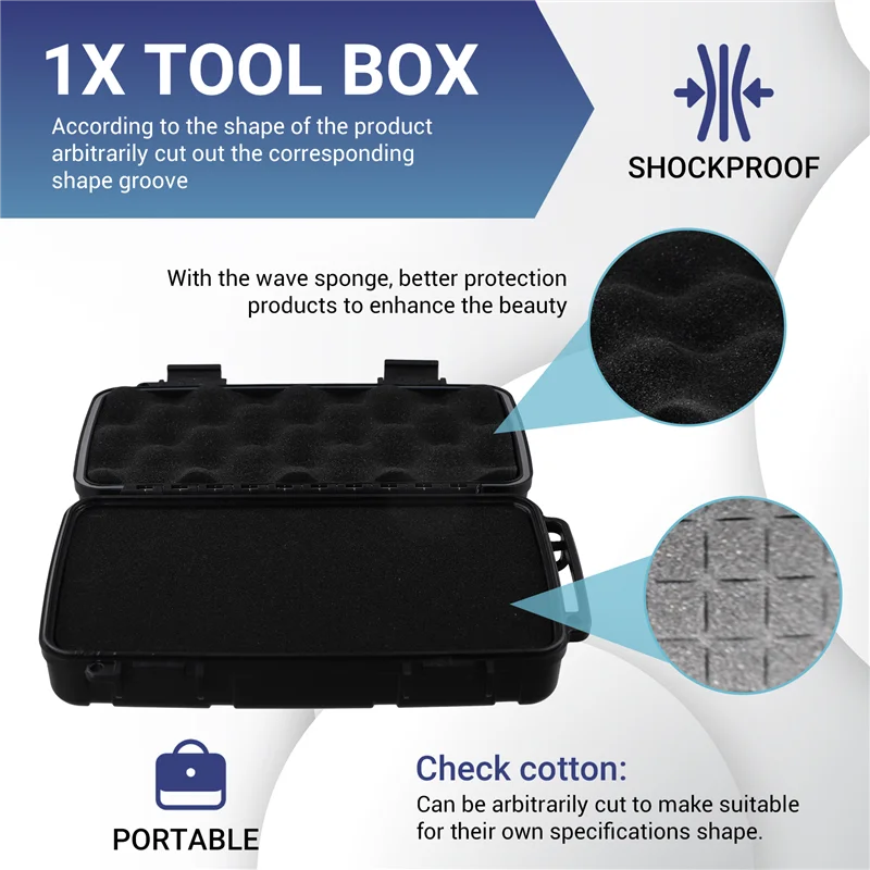 أسود هارد شل ABS حمل الأدوات للصدمات المحمولة الأدوات أدوات آمنة أداة السلامة أداة حقيبة للتخزين-A78G