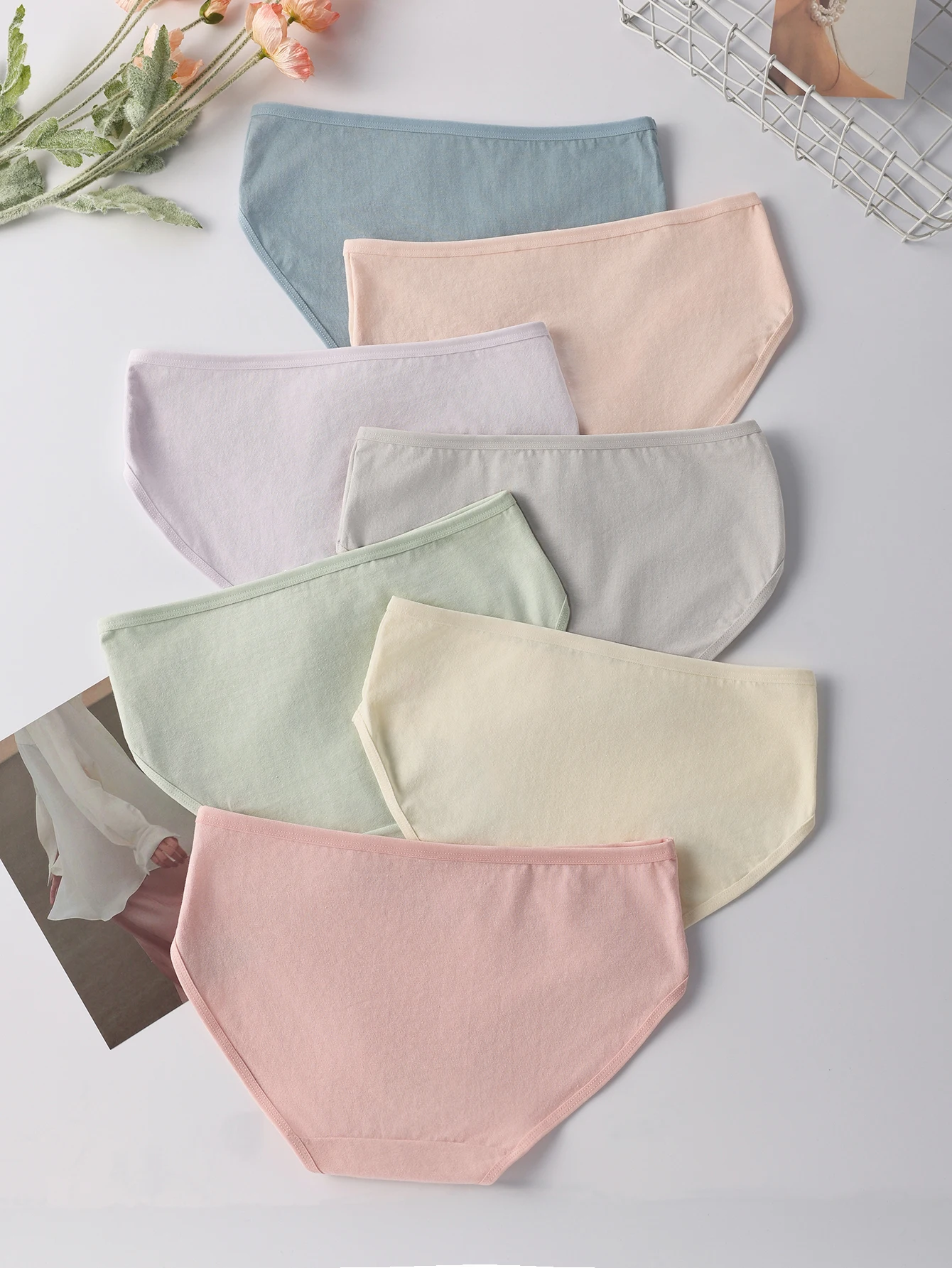 7Pcs 여름 소녀 새로운 여성 대형 속옷 순수 코튼 항균 포장 엉덩이 순수 코튼 가랑이 슬림 피트