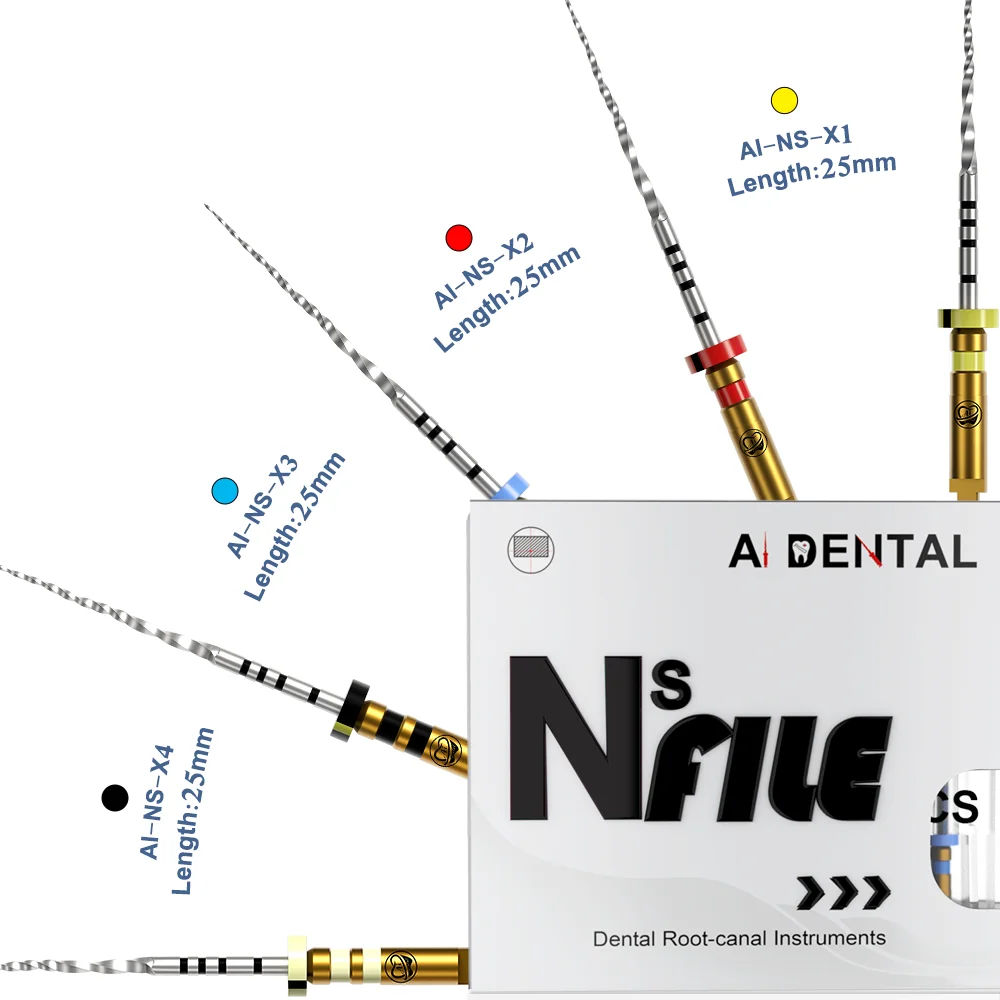 

AI-NS Loving File NiTi Alloy Variable Taper Next System Heat Activated 25mm Rotary Root Canal Files 5pcs/pack or 10sets/box