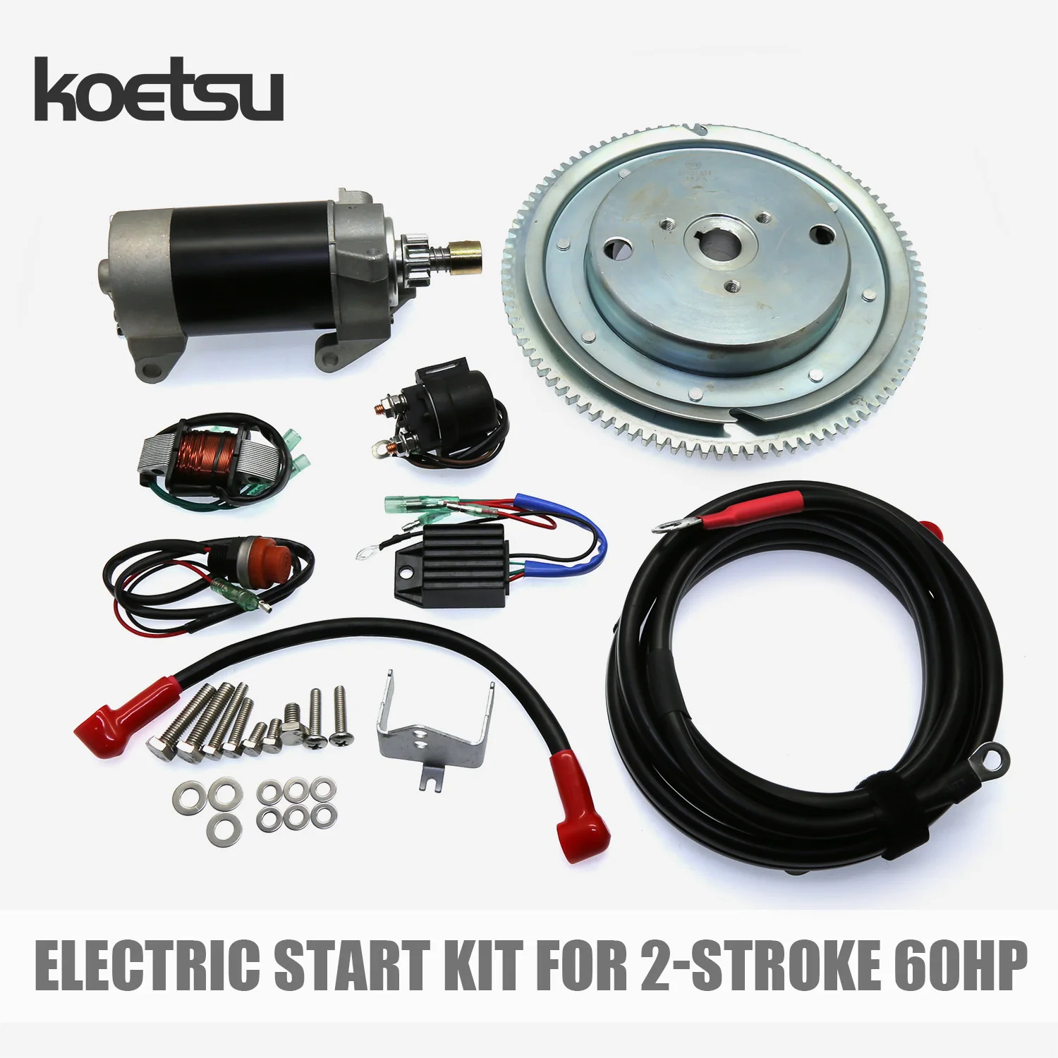KOETSU Electric Start Conversion Kit for Yamaha 2-Stroke 60HP Marine Boat Engine Replacement Spare Parts 6K5-85550-A0 6H3-81800