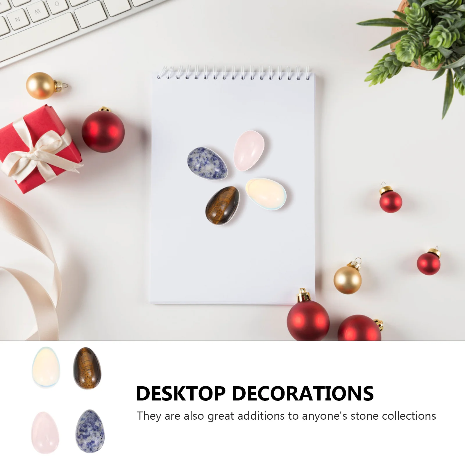 

4Pcs Smooth Thumb Stones Polished Massage Supplies Creative Meditation Desktop Decorations Unique Birthday Gifts