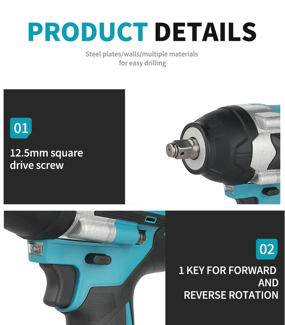 ماكيتا 18 فولت بطارية مفك DTW700 PLUS مفتاح ربط كهربائي مفتاح كهربائي لاسلكي أدوات 1/2 بوصة