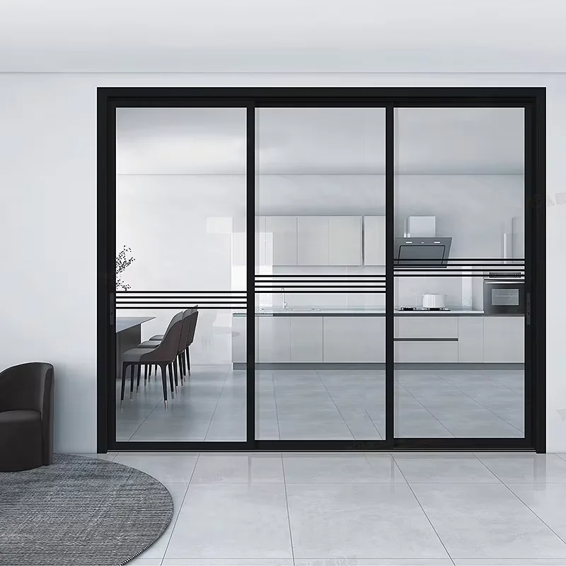 Modern Minimalist Design Heavy Duty Sliding Glass Door Save Space Living Room Sliding Doors Multi Panel Manual Partition Doors