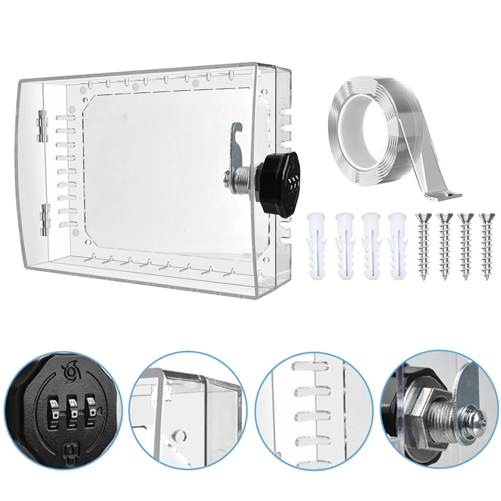 For Thermostat Security Combination Lock Box Password Protection Energy Efficiency Management Transparent Thermostat Protection