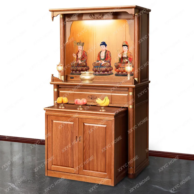 All solid wood shrine offering table shrine household modern light luxury small tribute Buddha platform