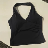 Soutien-gorge de sport sexy à col en V pour femme, couleur chair, avec bretelles croisées, débardeur de yoga confortable et respirant pour le sport 6