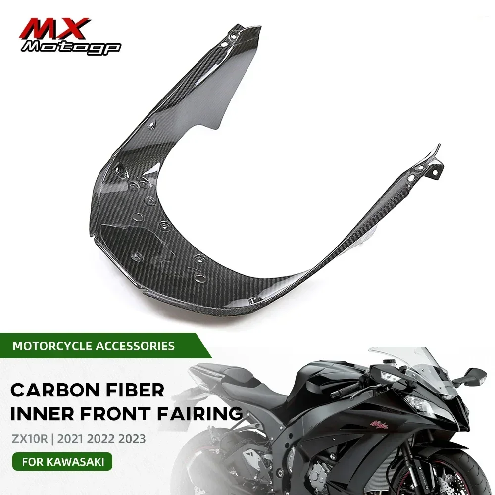 

Real Carbon Fiber Inner Front Fairing Cover Protector For KAWASAKI ZX-10R 2021 2022 2023 ZX 10R ZX10R NINJA Motorcycle Parts