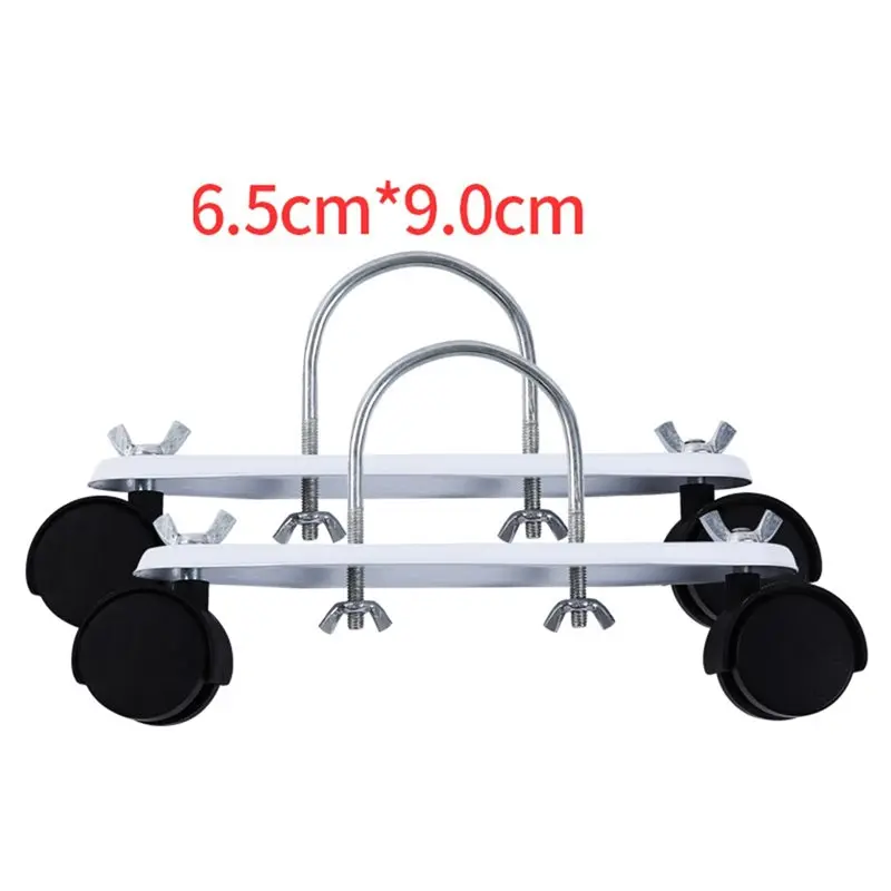 DT17 Metal Pulley Bracket for Heater, 2 Pack 360° Rotating Wheels Mobile Caster Stands, Heavy Duty Carbon Steel, Easy Movement