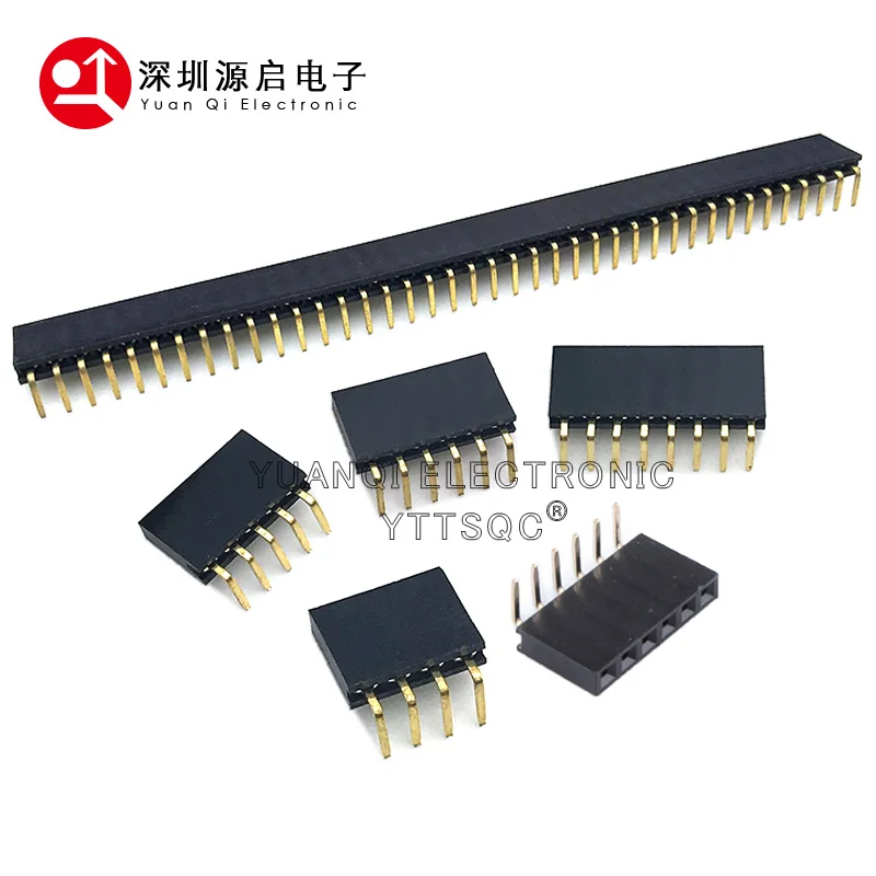 10PCS 1X2/3/4/5/6/8/10/40 PIN Single Row Right Angle FEMALE PIN HEADER 2.54MM PITCH Strip Connector Socket 7p/8p/9p/12p/20p/40p