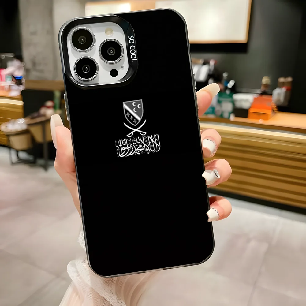 Sandjak Vlag Sandzak Telefoonhoesje Voor iPhone 16,15,14,13,12,11,Pro,Max,Plus,Mini,XS,SE Anti Fall Zwart Matte Harde Bumper