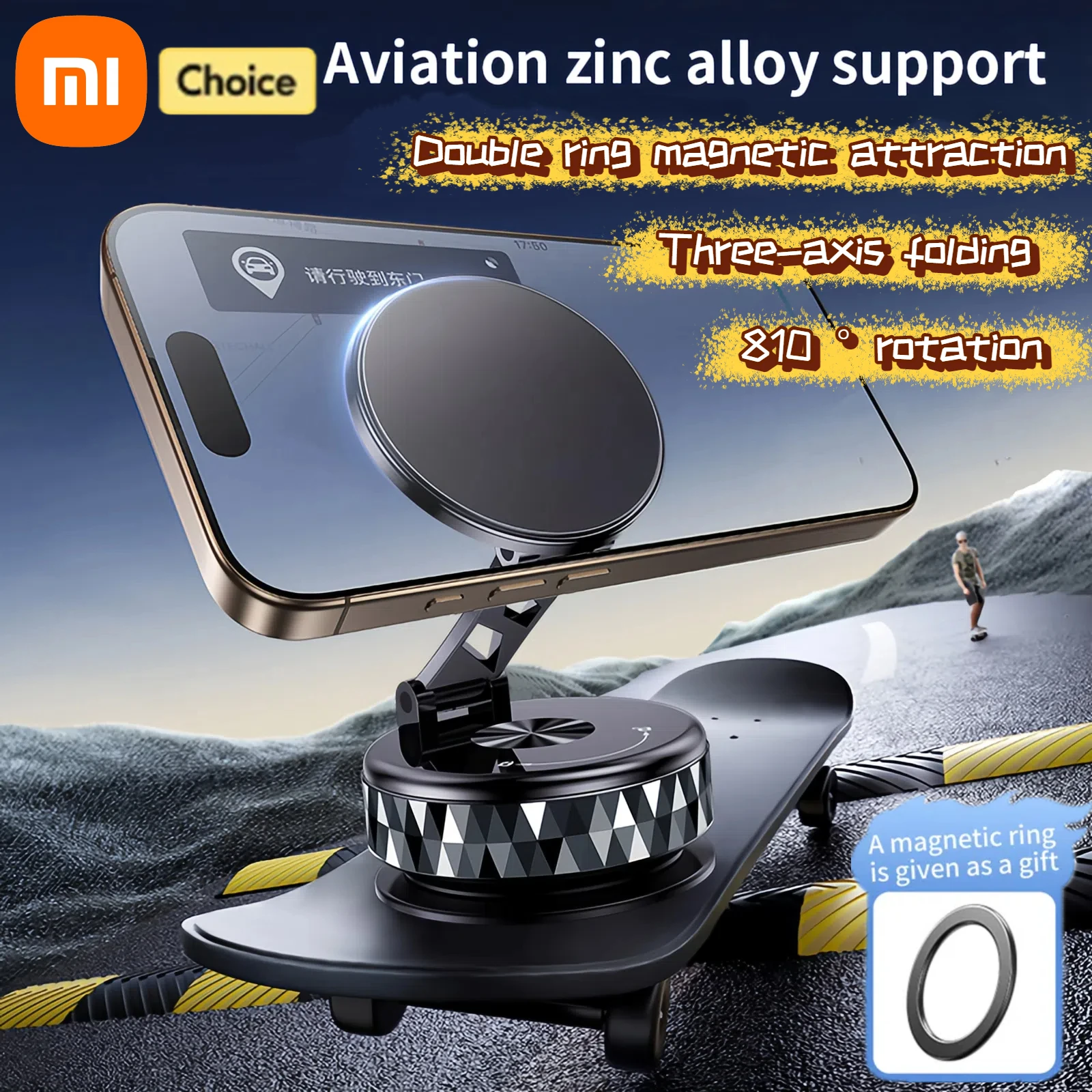 

Xiaomi K13 Магнитный автомобильный держатель для телефона, вакуумная присоска, центральная консоль, приборная панель, вращающийся кронштейн для навигации телефона 2025