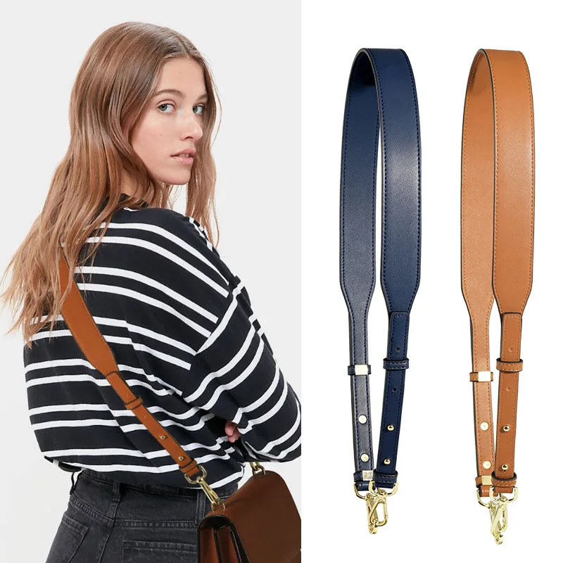 Wide Shoulder Strap Accessories Shoulder Strap Crossbody Strap Genuine Leather Napa Grain Cowhide Adjustable Replacement