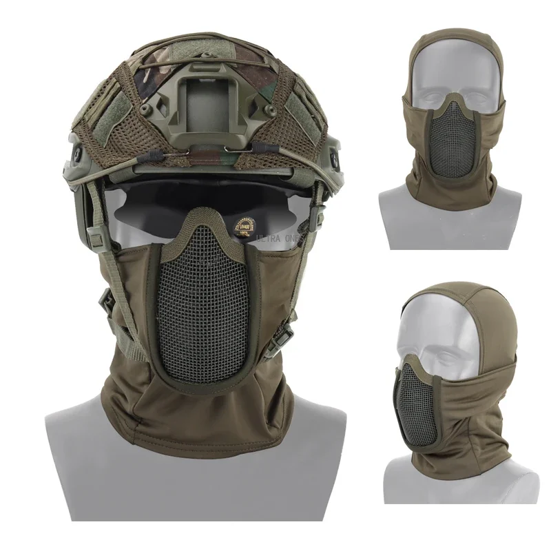 Tactical Balaclava Full Face Scarf Mask Shooting Cs Game Airsoft Headgear Masks Hunting Cycling Riding Windproof Face Sheild