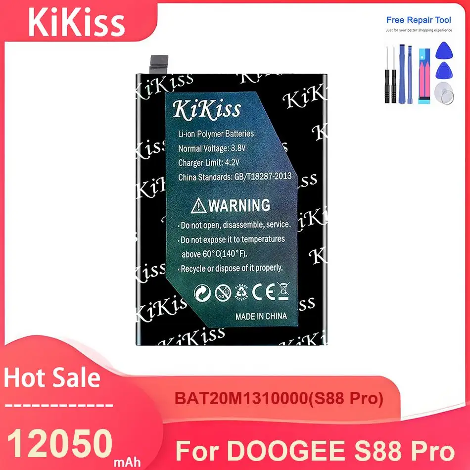 

Аккумулятор для мобильного телефона KiKiss для DOOGEE S88 Pro, BAT20M1310000(S88 Pro), 12050 мАч